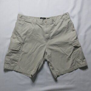 EDDIE BAUER mens SHORTS cargo KHAKI pockets TAN velcro SIZE 38